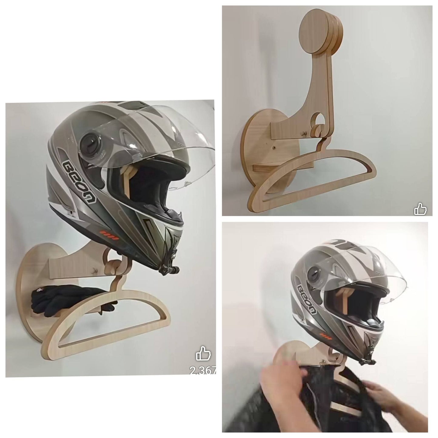 Support Casque Mural + cintre