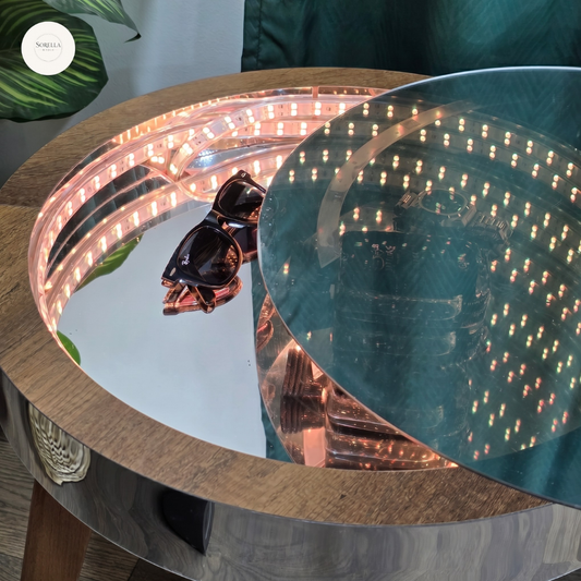 Table Basse Lumineuse à Effet Miroir en bois hetre
