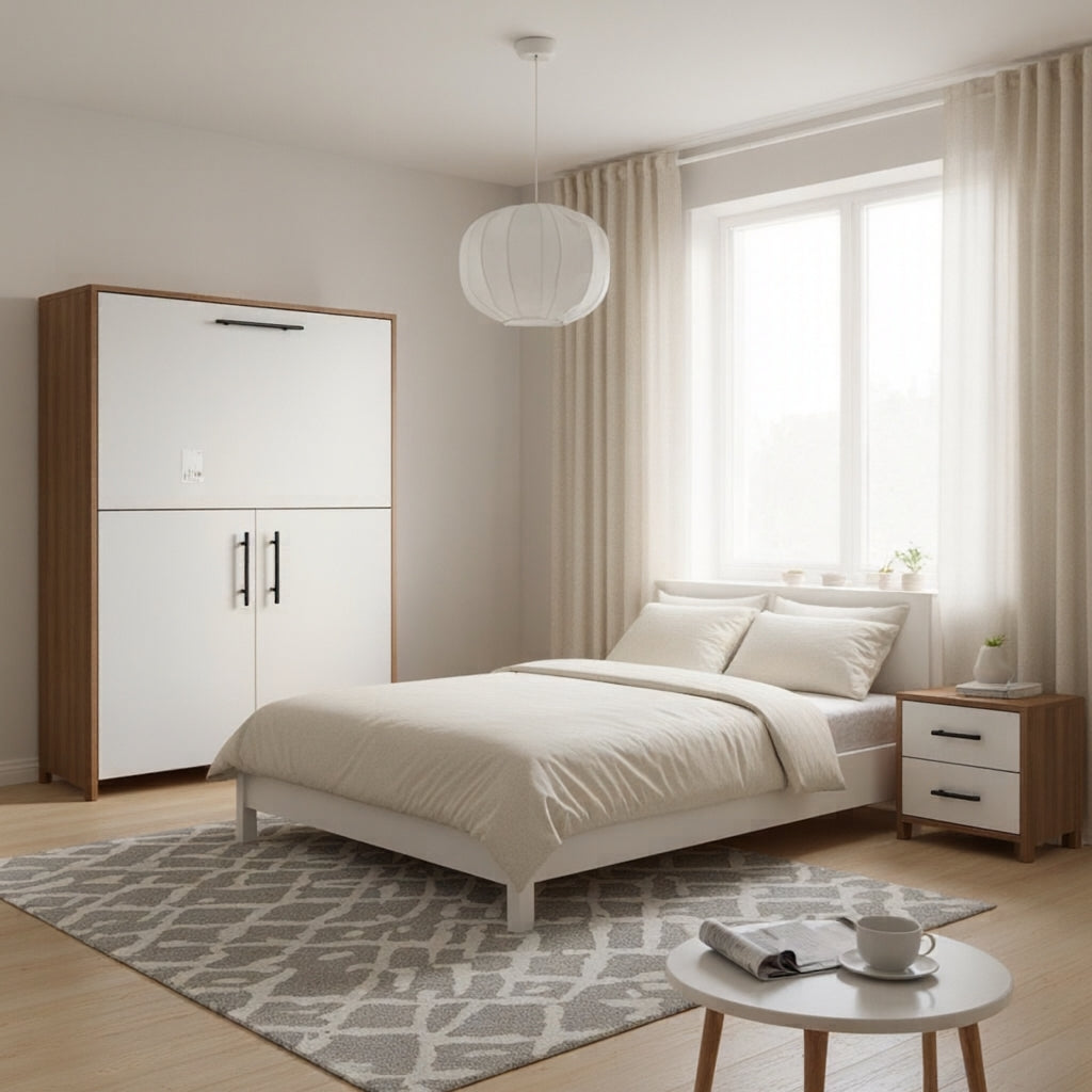 Bureau pliable multifonction avec rangement intégré – Design moderne et gain de place