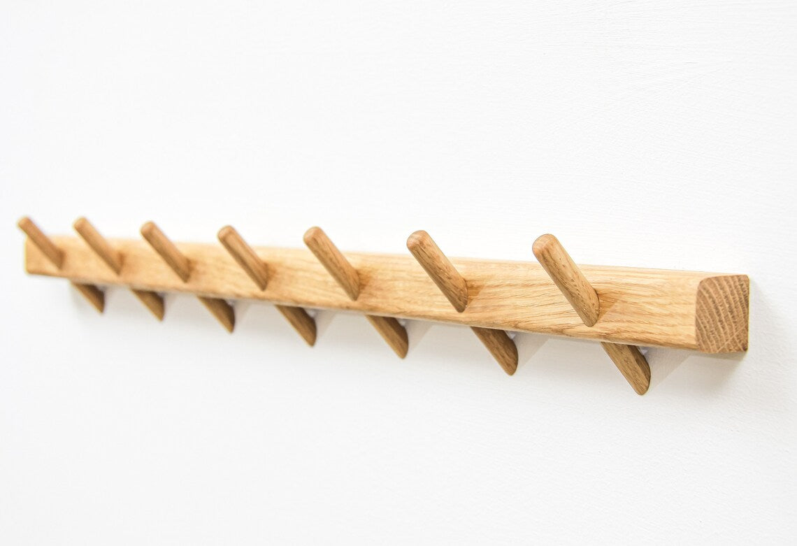 Wooden Pegs Towel Hanger