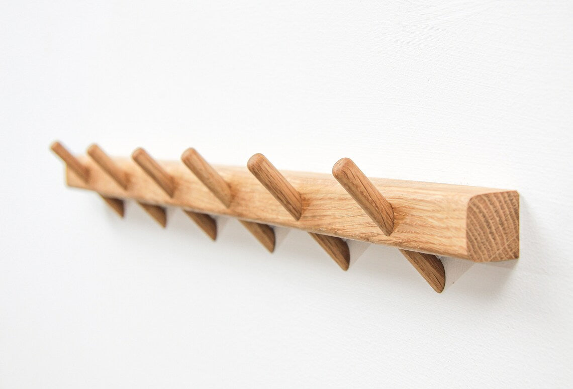Wooden Pegs Towel Hanger