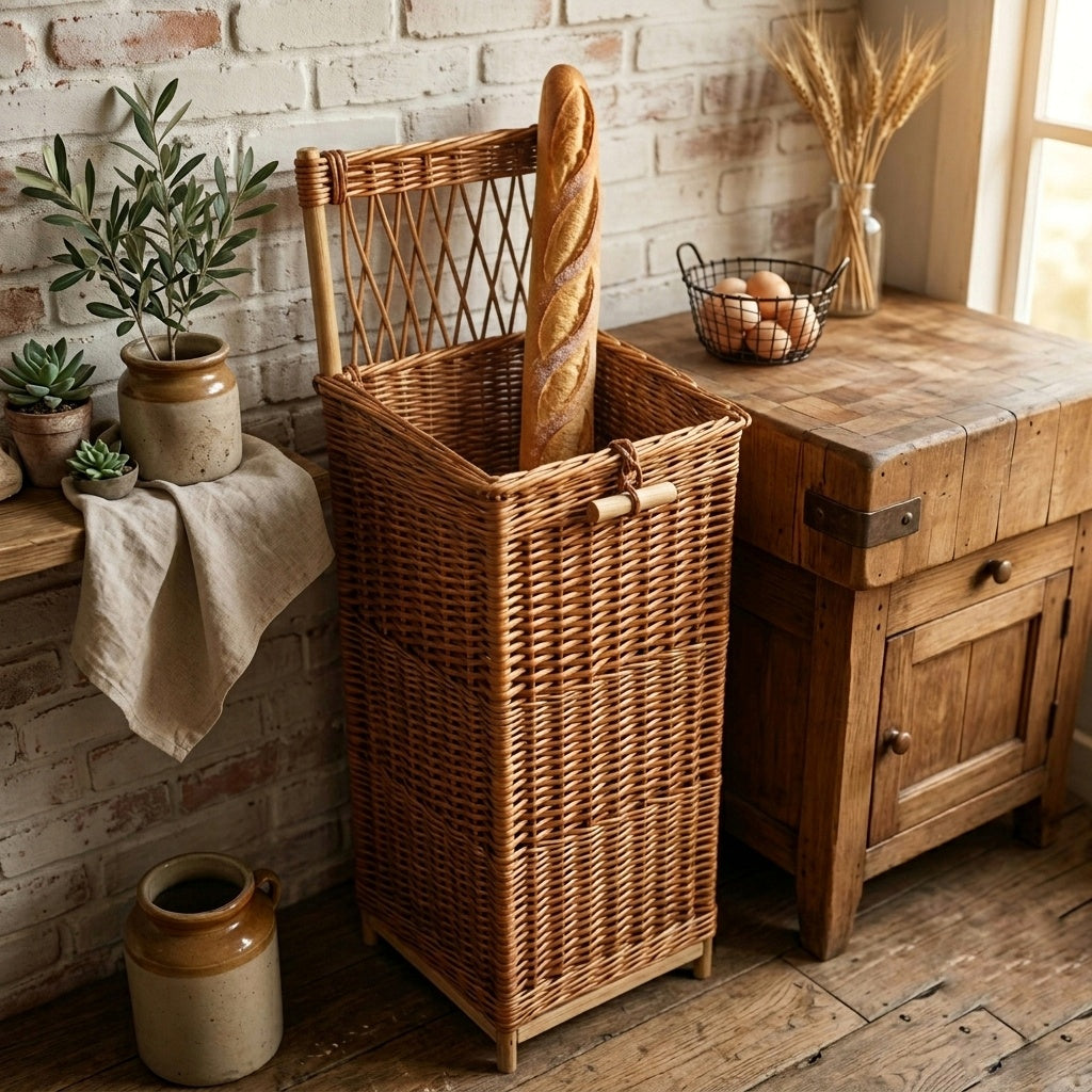 Panier a pin en osier naturel