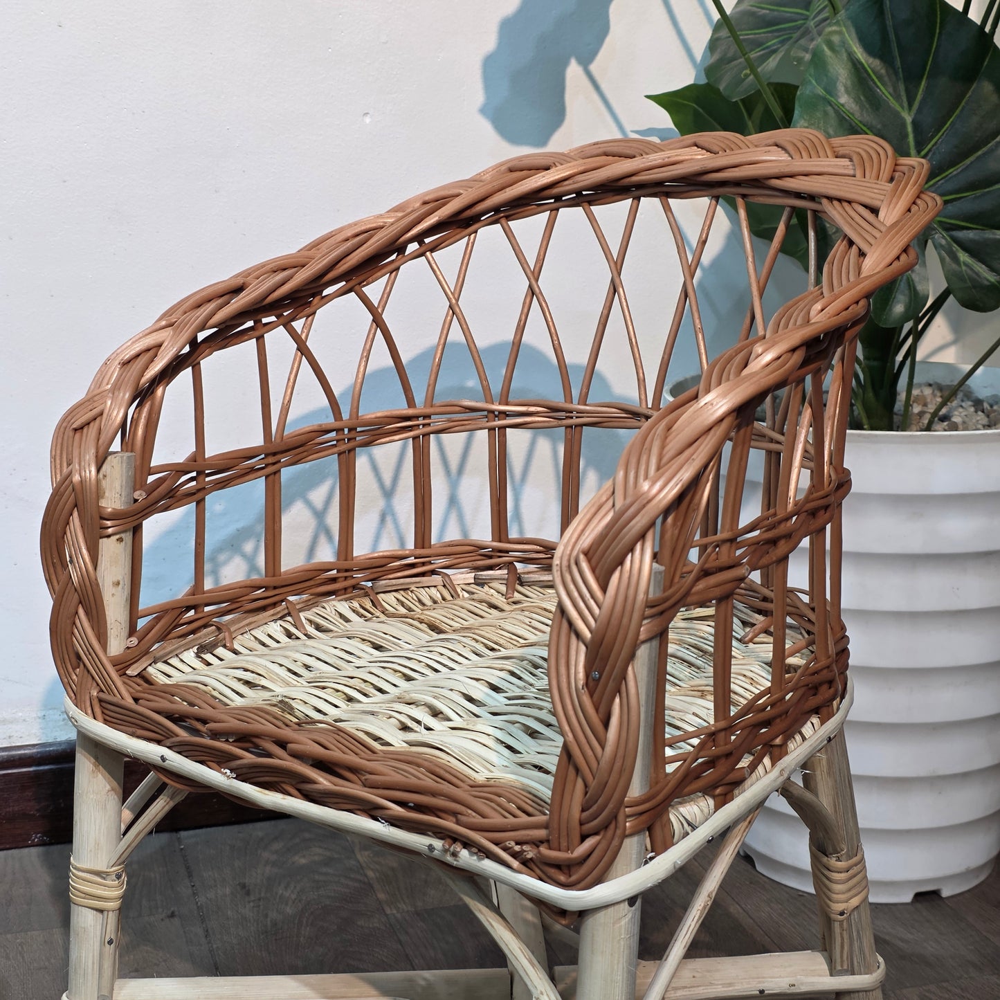 Tete a tete luxeuse pour enfant en Rotin naturel