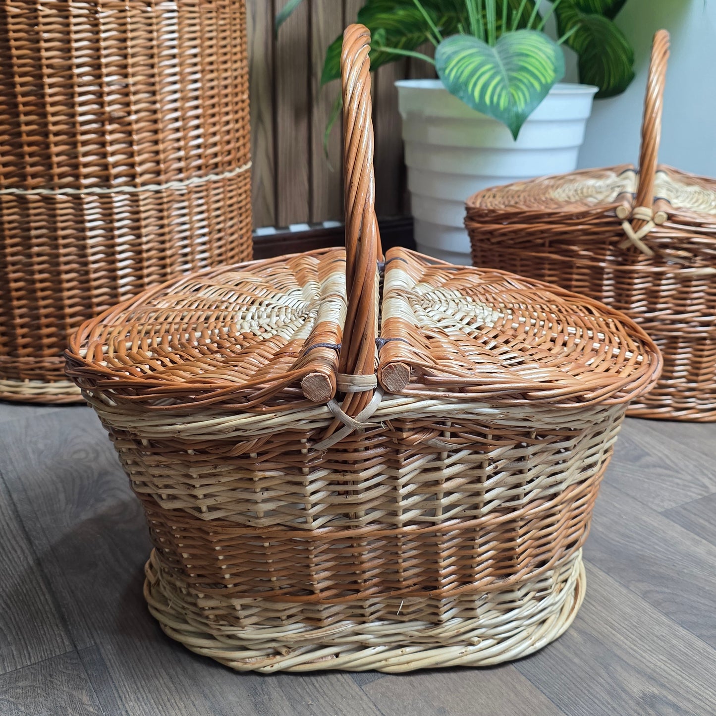 Panier picnic en osier naturel 40cm