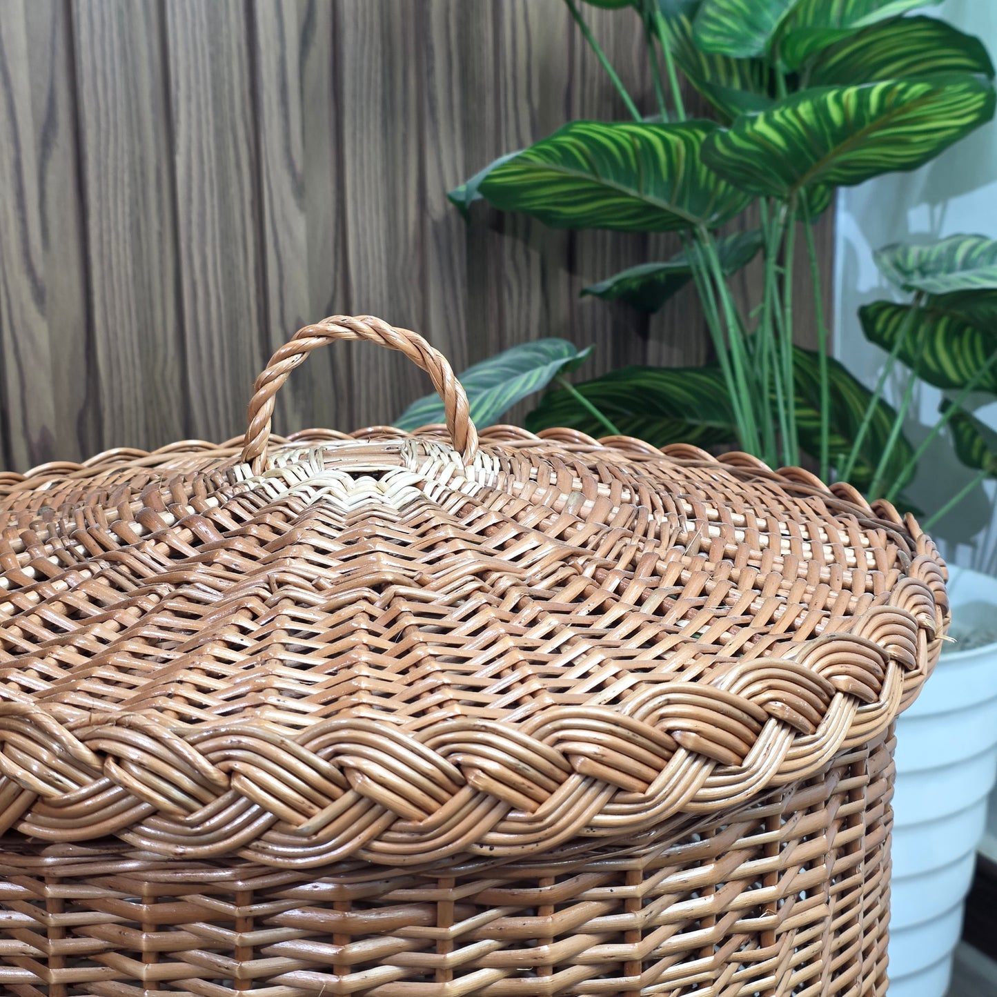 Panier a linge en osier naturel