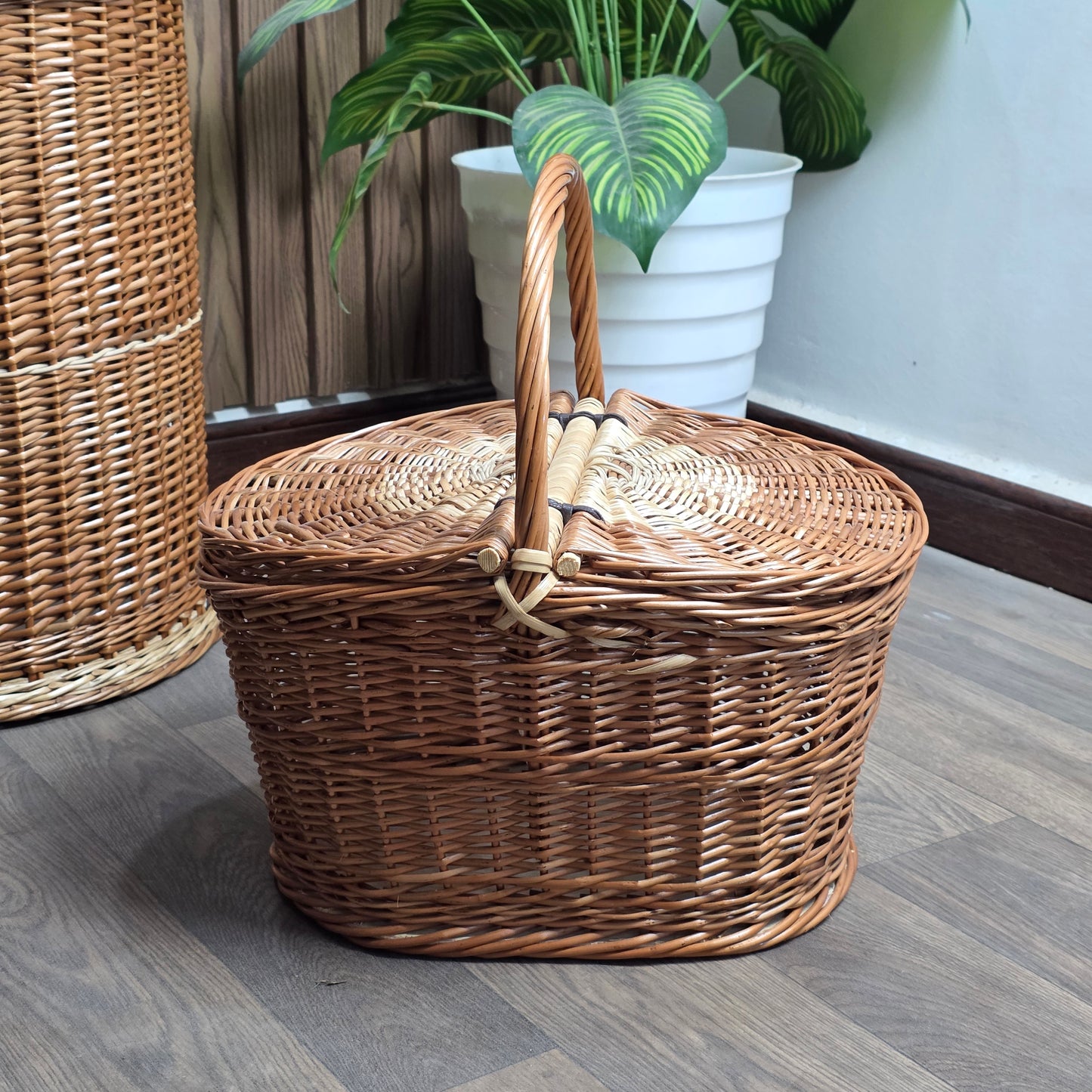Panier picnic en osier naturel