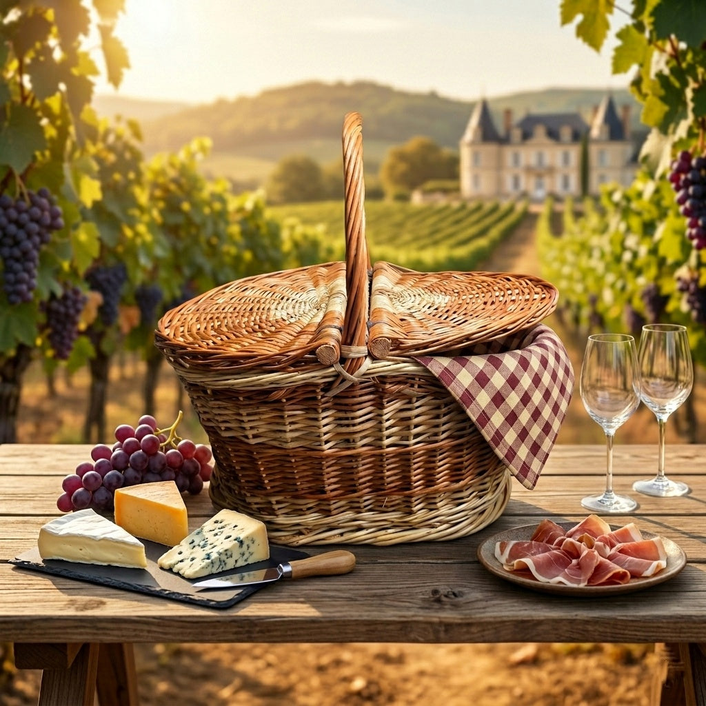 Panier picnic en osier naturel 40cm