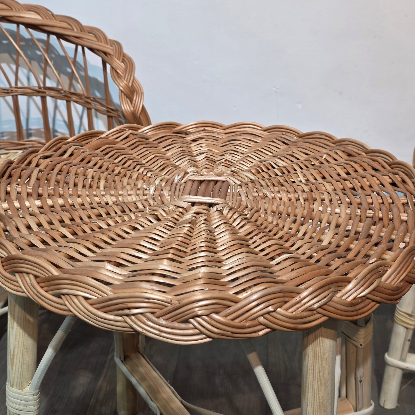 Tete a tete luxeuse pour enfant en Rotin naturel